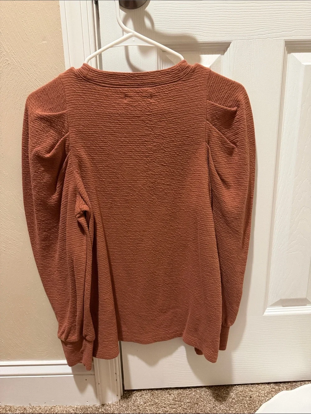 Madewell Rust Puff-Sleeve Top